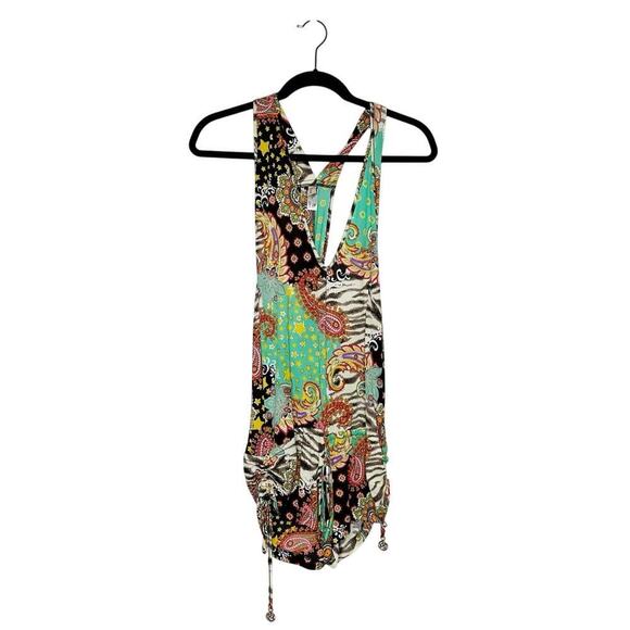 Luli Fama Print Coverup Romper Women's Size Small - Picture 1 of 4